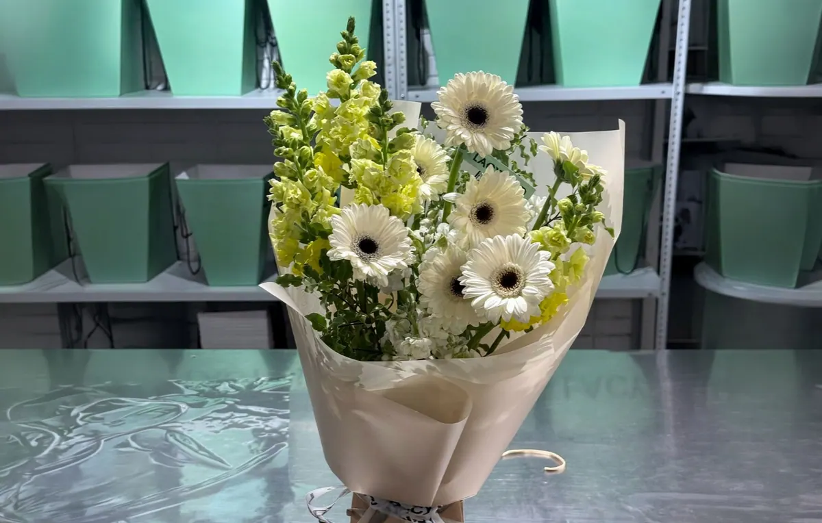 A generic homemade bouquet built from a YouTube tutorial